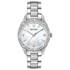 Womens Bulova White Dial Bracelet Watch - 96R228
