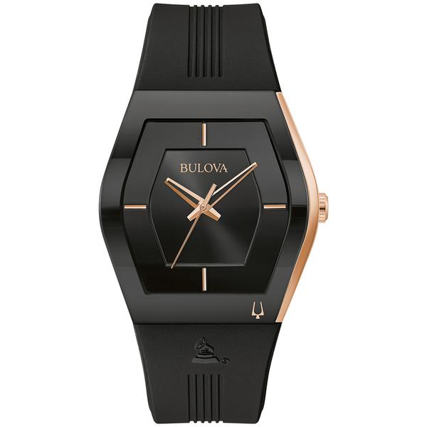 Mens Bulova Latin GRAMMY(R) Black Rosegold Strap Watch - 97A163 alternate view