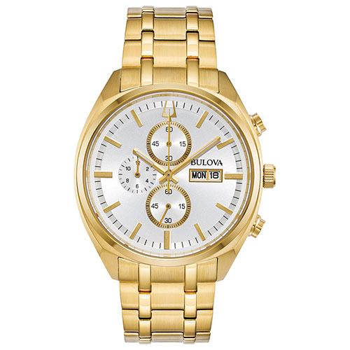 Mens Bulova Gold-Tone Surveyor Chronograph Watch - 97C109