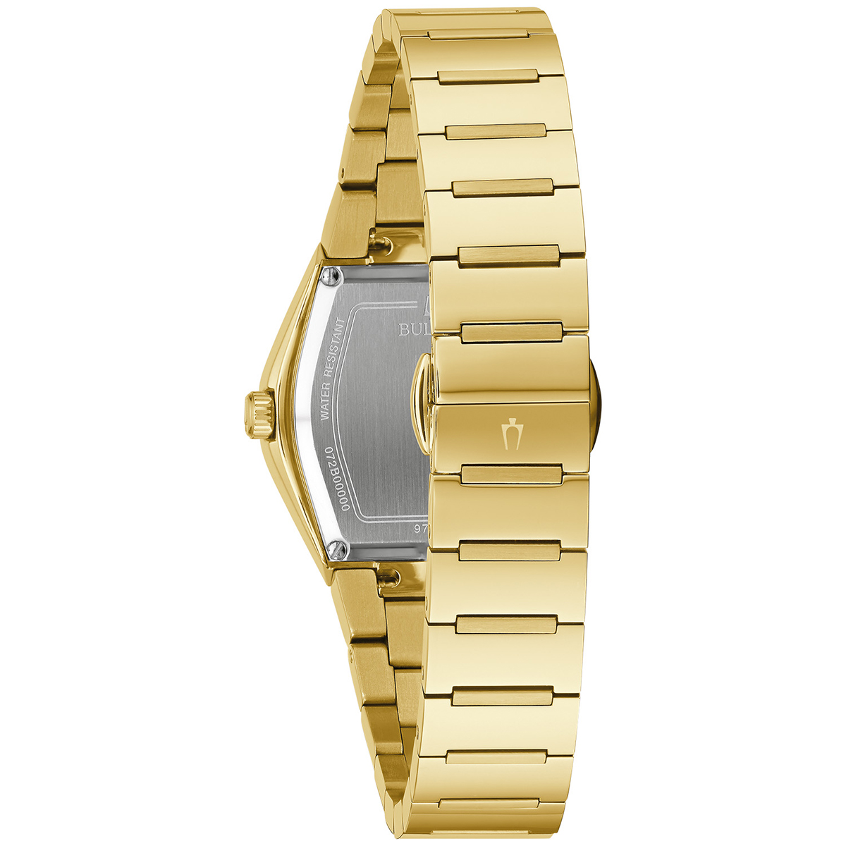 Womens Bulova Futuro Gold-tone Tonneau Black Dial Watch - 97L164