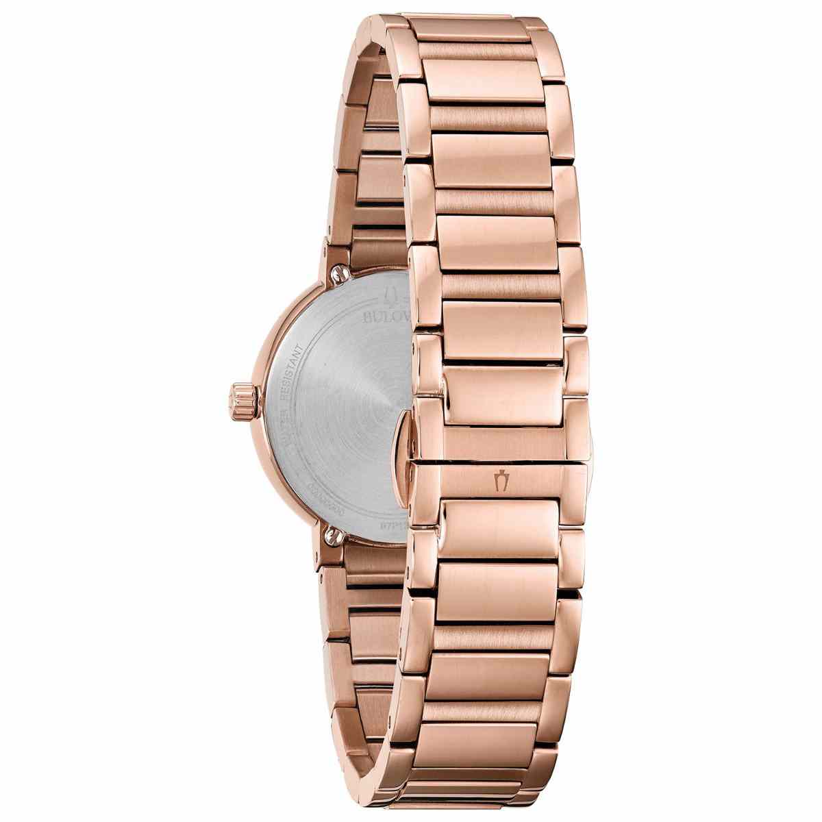 Womens Bulova Rose Gold And Diamond Accented Watch - 97P132