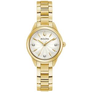 Womens Bulova Goldtone Diamond Accent Bracelet Watch - 97P150