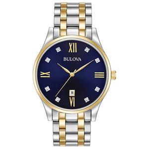 Mens Bulova Classic Blue Dial Watch - 98D130