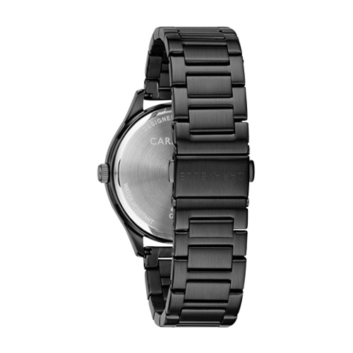 Mens Caravelle Black IP Steel Bracelet Watch - 45C116