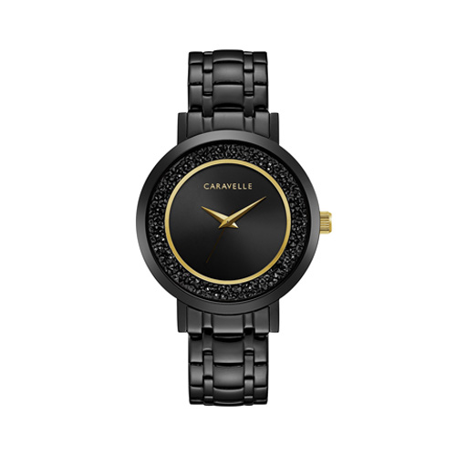 Womens Caravelle Black IP Steel Bracelet Watch - 45L181