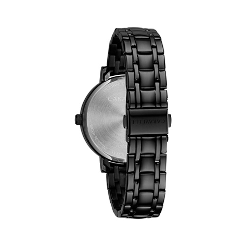 Womens Caravelle Black IP Steel Bracelet Watch - 45L181