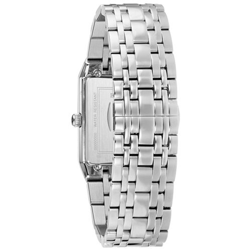 Mens Bulova Quadra Stainless Steel Bracelet Watch - 96D145