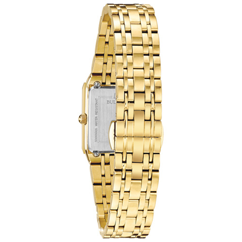 Womens Bulova Quadra Gold-Tone Bracelet Watch - 97P140