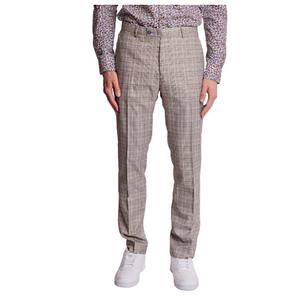 Mens Paisley & Gray(R) Plaid Suit Pants - Tan/Pink