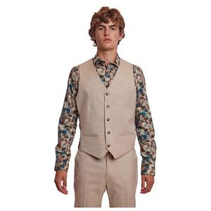 Mens Paisley & Gray(R) Slim Fit Suit Vest - Cream Beige
