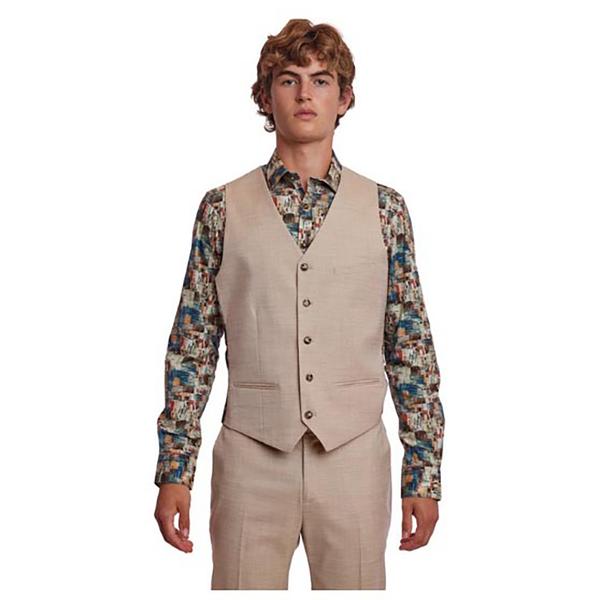 Mens Paisley & Gray(R) Slim Fit Suit Vest - Cream Beige