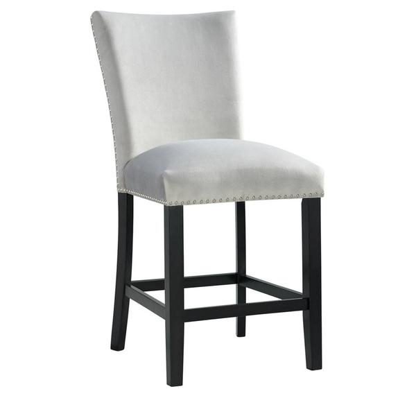 Elements Francesca Grey Velvet Counter Height Chair Set alternate view