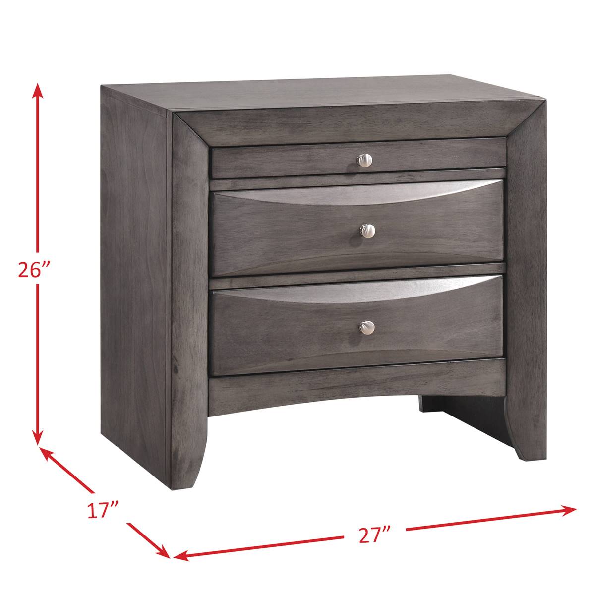 Elements Emily 2 Drawer Nightstand