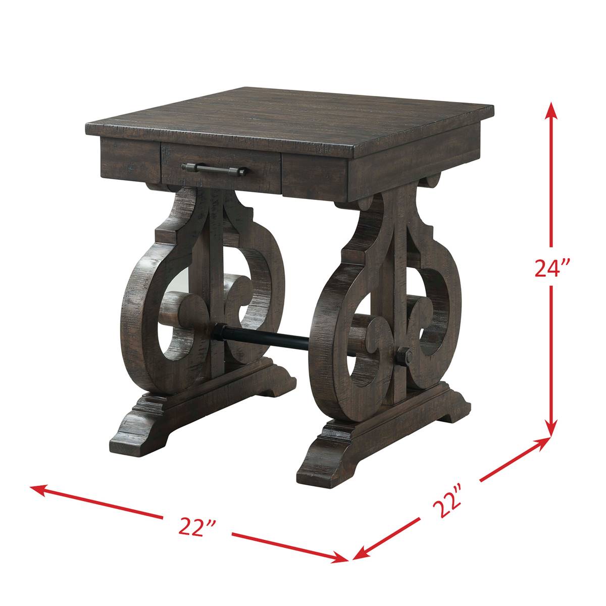 Elements Stone Square End Table
