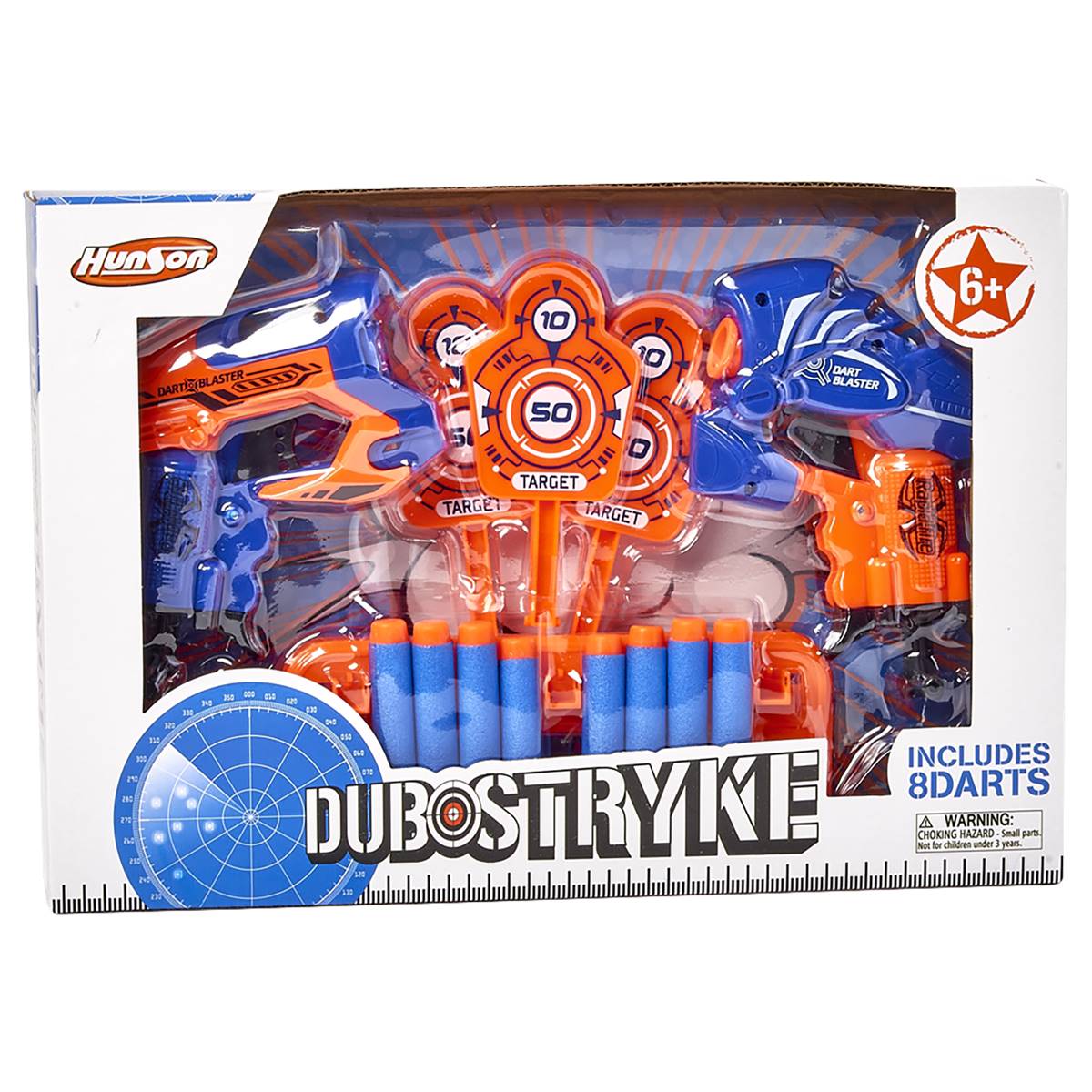 HunSon Dub Stryke 2pc. Air Blaster Gun With 8 Foam Darts