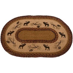 Moose Lodge Jute Braid Print Rug