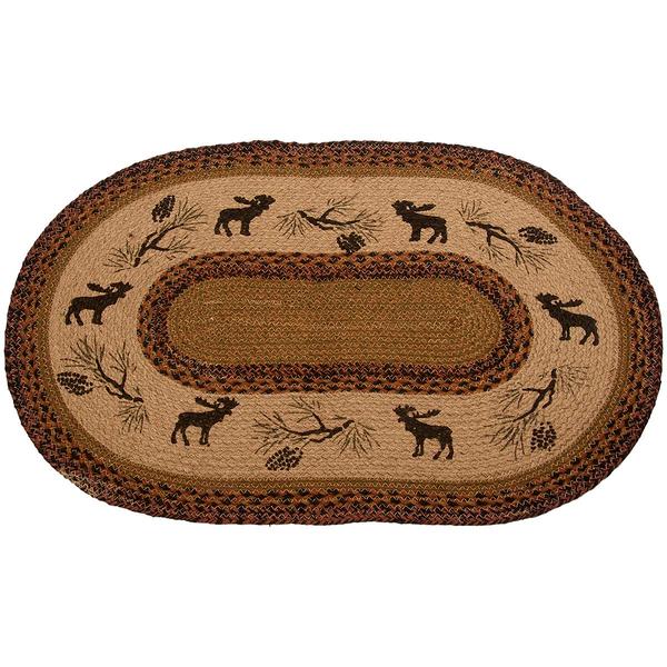 Moose Lodge Jute Braid Print Rug