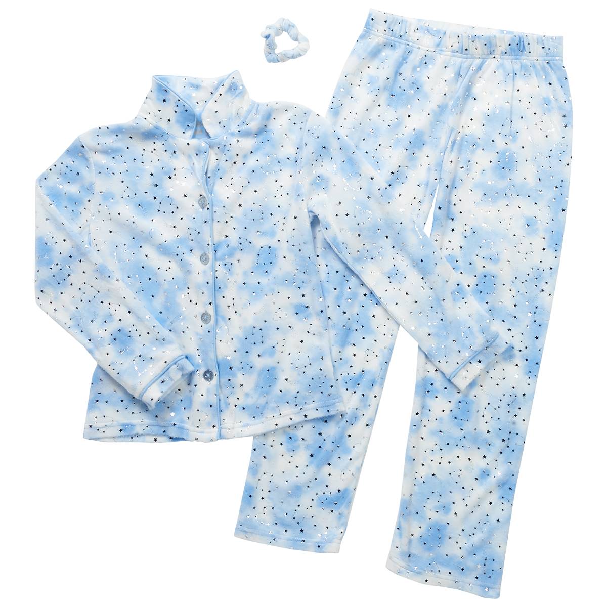 Girls (7-16) Sleep On It(R) Star & Hearts Minky Coat Pajama Set