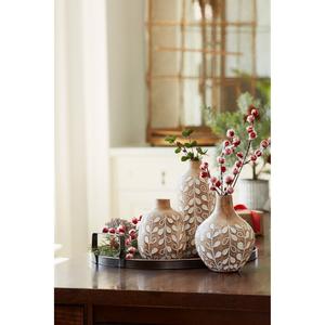 Melrose Wooden Leaf Print Vase - Set of 3 alternate view