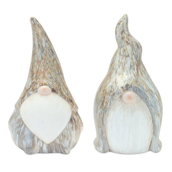 Melrose Modern Terra Cotta Gnome Figurine - Set of 2