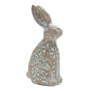 Melrose Floral Carved Rabbit Figurine - Set of 2 alternate view
