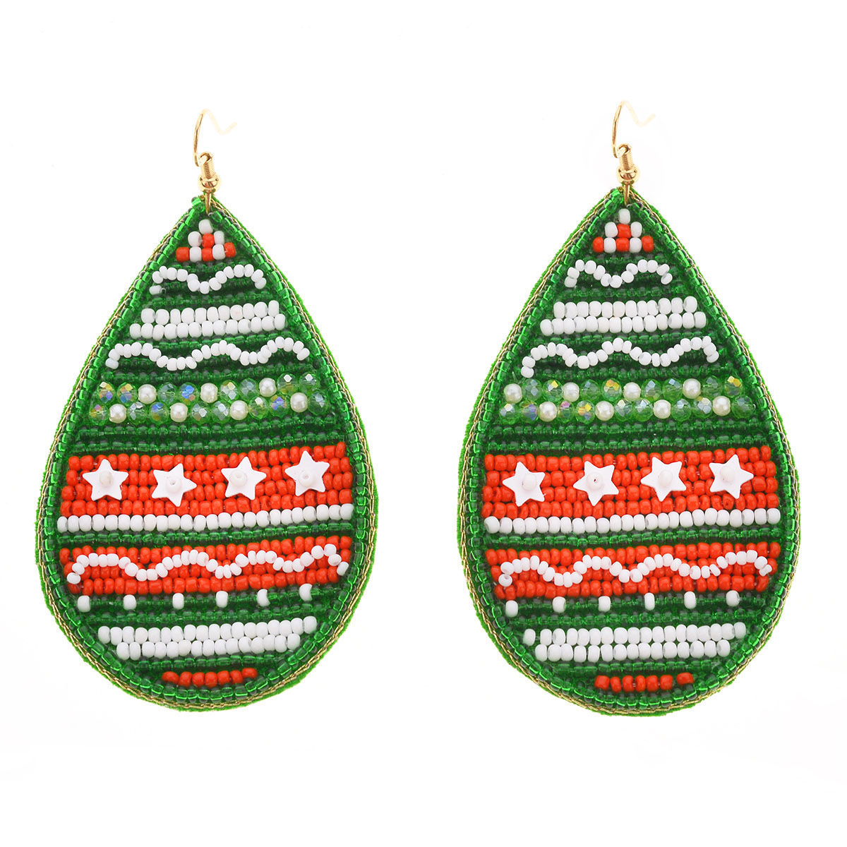 Sweater Pattern Teardrop Drop Earrings