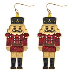 Gold-Tone Nutcracker Earrings