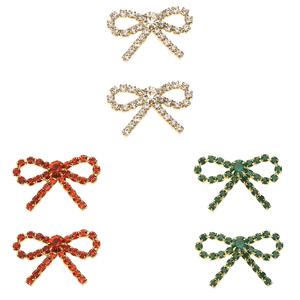 Rhinestone Bow Trio Earrings