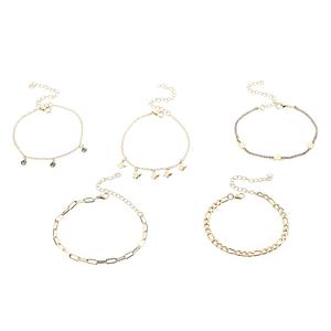 Ashley 5pc. Gold-Tone Butterfly & Heart Chain Metal Bracelets