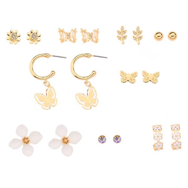 Ashley 9pc. Gold-Tone Multi-Motif Mini-Stud Earring Set