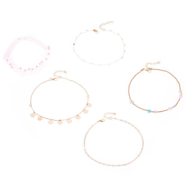 Ashley 5pc. Gold-Tone Beaded Chain Butterfly Flower Choker Set