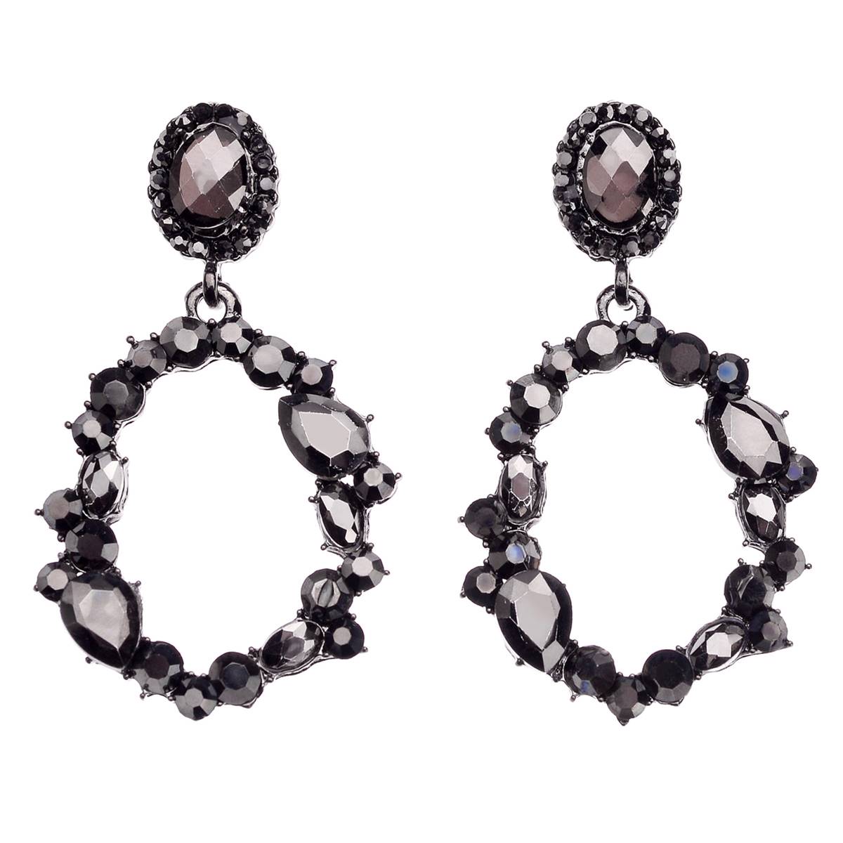 Ashley Cooper(tm) Jet Rhinestone Circle Drop Earrings