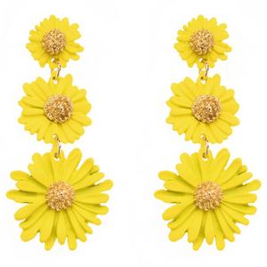 Ashley Cooper(tm) Yellow Daisy Tier Earrings