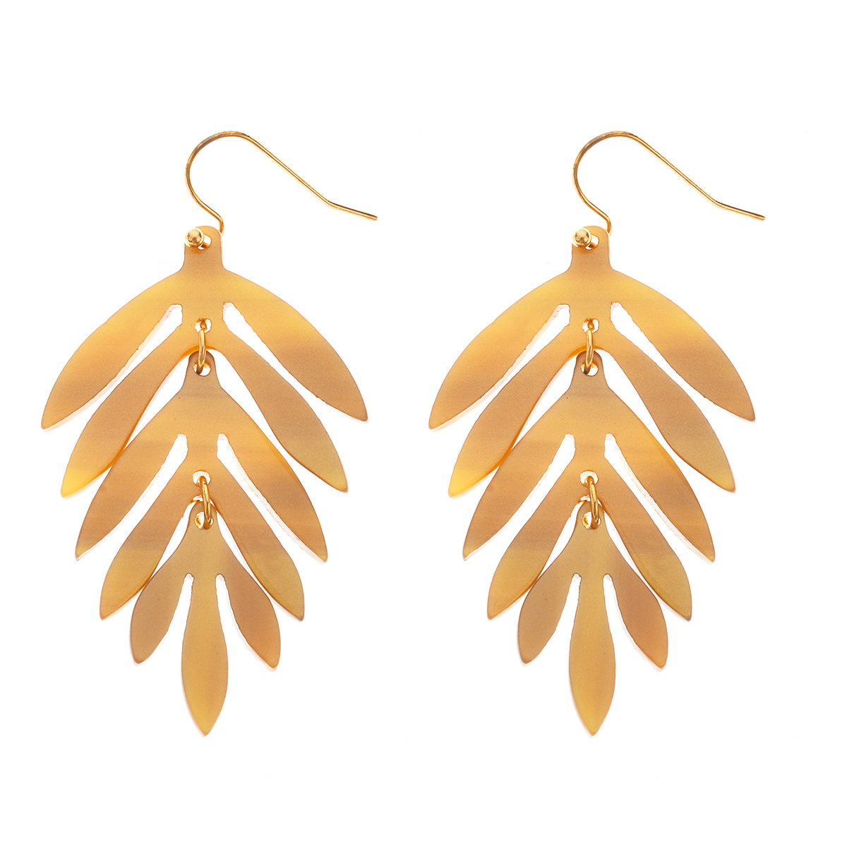 Ashley Cooper(tm) Gold Resin Leaf Drop Earrings