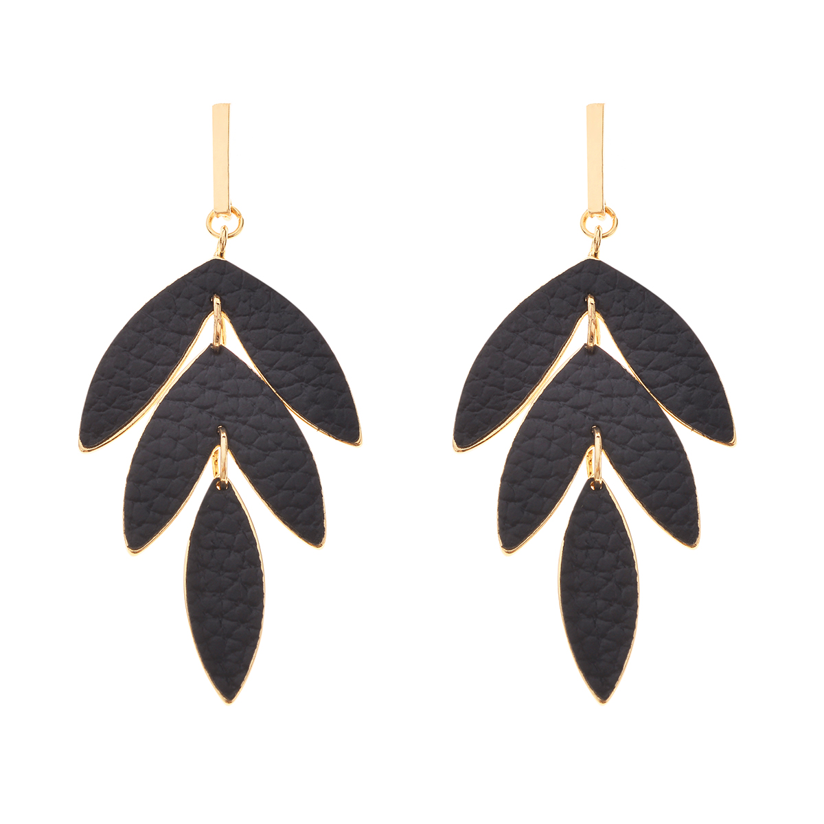 Ashley Cooper(tm) Black Leaf Drop Earrings