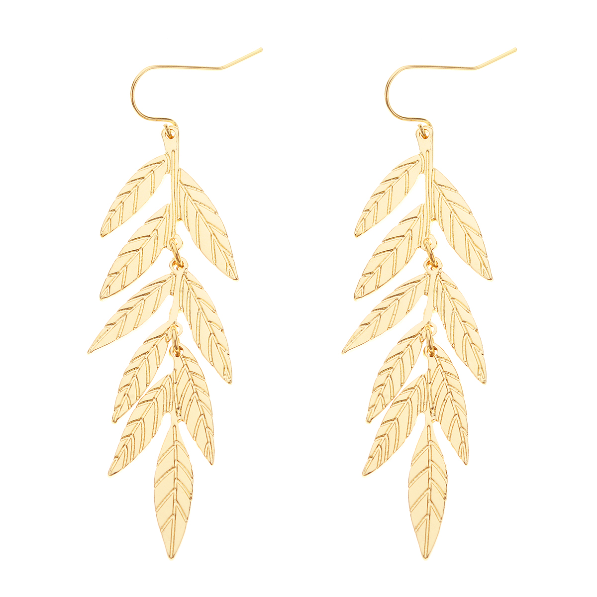 Ashley Cooper(tm) Gold Metal Leaf Dangle Earrings