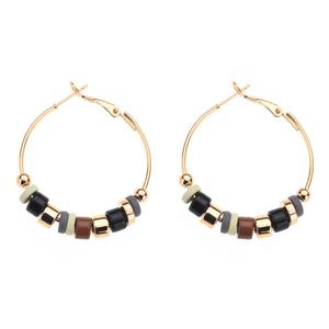 Ashley Cooper(tm) Beaded Earth-Tone Hoop Earrings