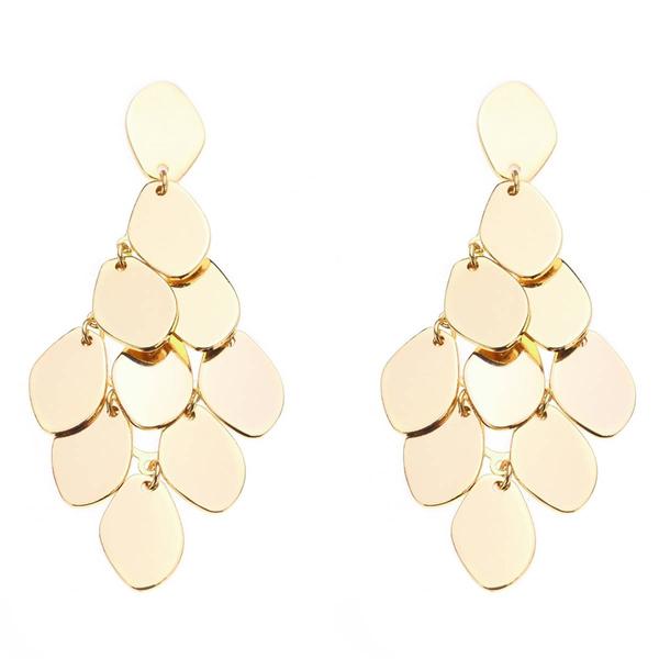 Ashley Cooper(tm) Gold Layered Disc Chandelier Earrings