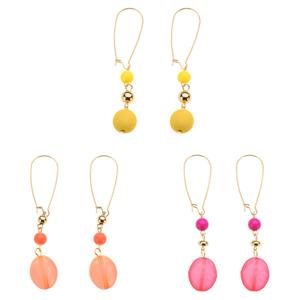 Ashley Cooper(tm) 3pr. Tri-Tone Beaded Wire Earring Set