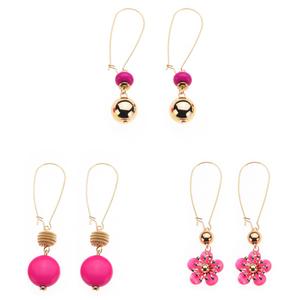 Ashley Cooper(tm) Pink Tri-Tone Beaded Flower Trio Earring Set