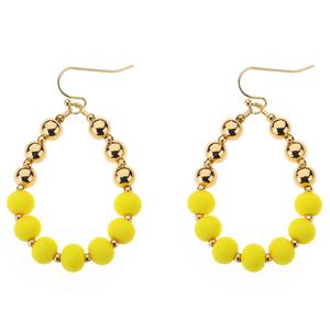 Ashley Cooper(tm) Gold-Tone Yellow Beaded Teardrop Earrings