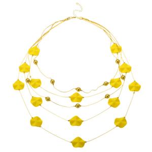 Ashley Cooper(tm) Gold-Tone Layered Petal Bead Statement Necklace