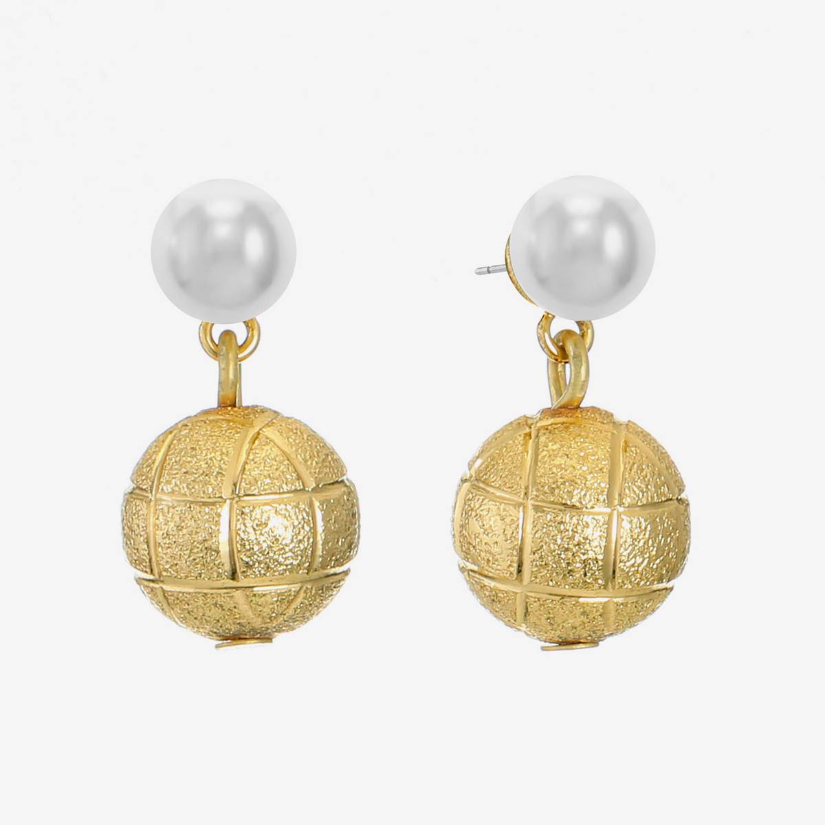 Gloria Vanderbilt 0.75in. Pearl Button Textured Bead Earrings