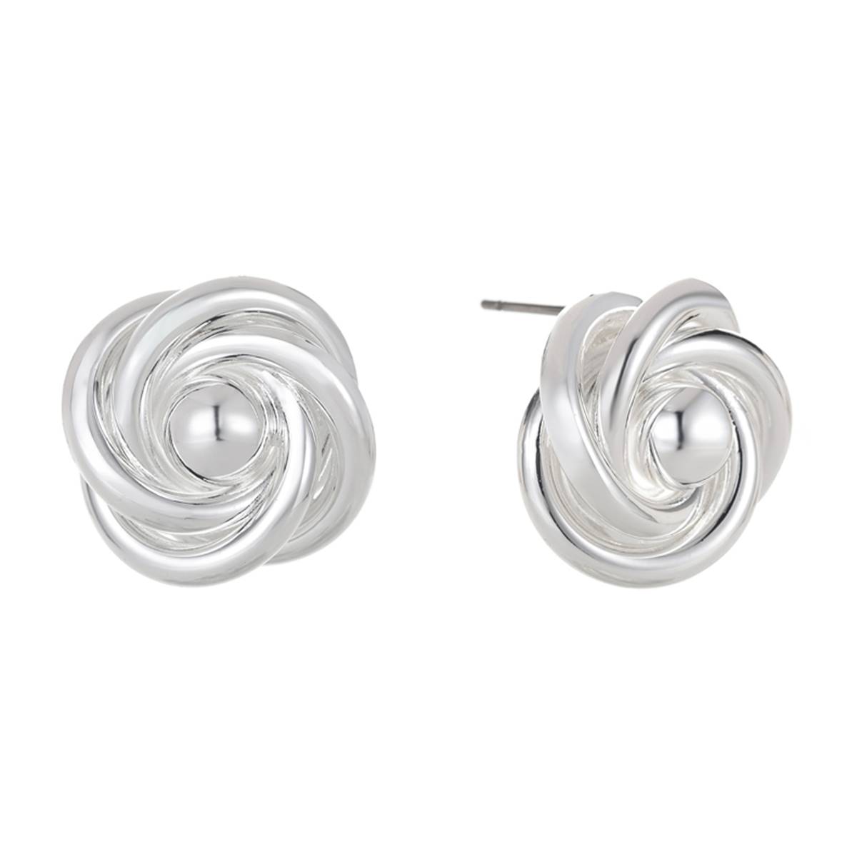 Gloria Vanderbilt Silver-Tone Button Knot Earrings