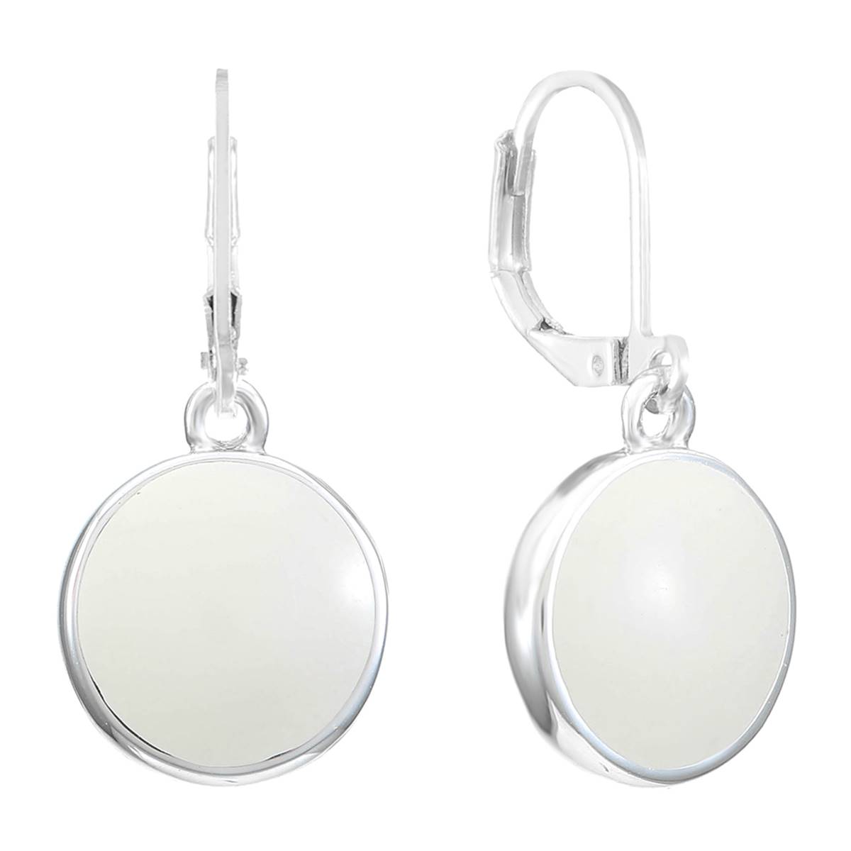 Gloria Vanderbilt Silver-Tone & White Drop Earrings