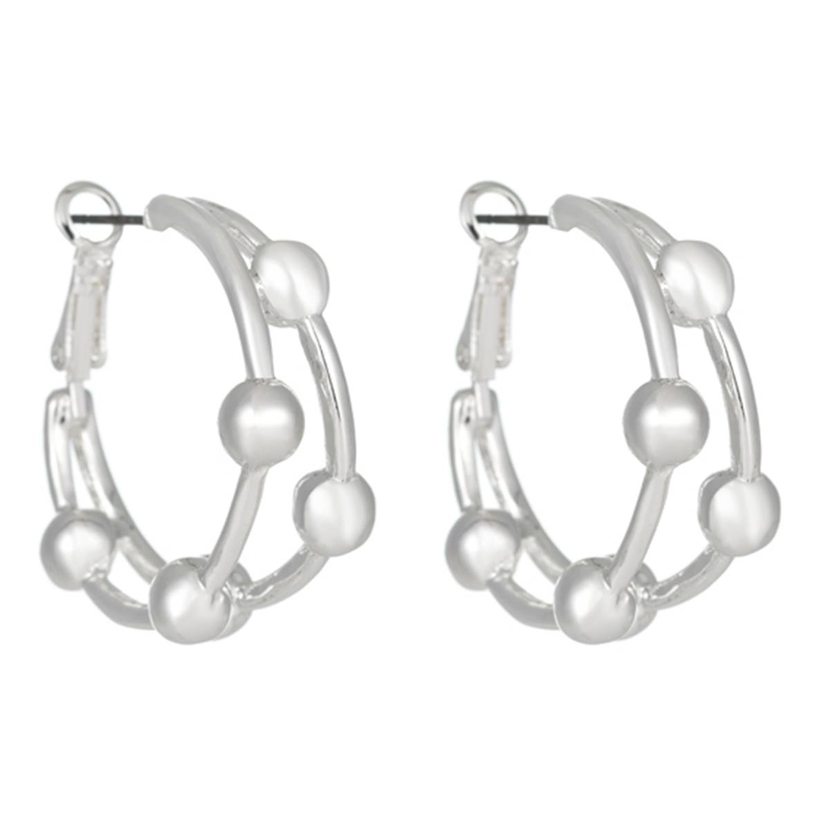 Gloria Vanderbilt Silver Tone 37MM Double Hoop Earrings