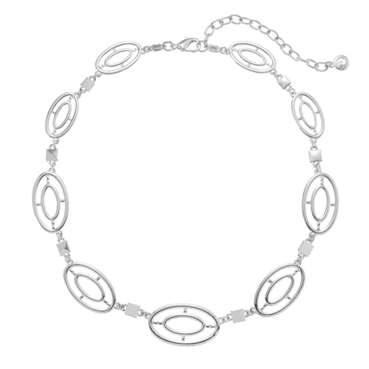 Gloria Vanderbilt Silver-Tone Ovals Collar Necklace