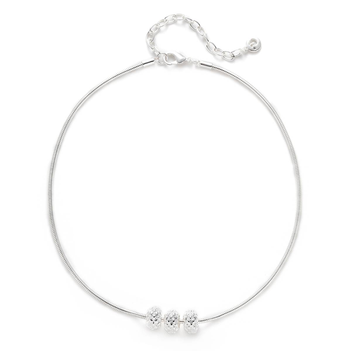 Gloria Vanderbilt Silver-Tone Quilted Rondell Collar Necklace