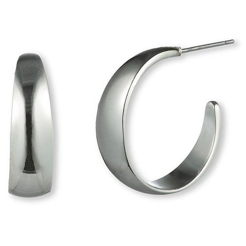 Gloria Vanderbilt Silver-Tone C Hoop Earrings