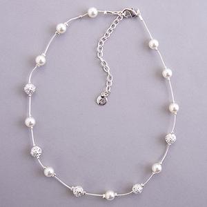 Gloria Vanderbilt Pave Ball & Pearl Necklace